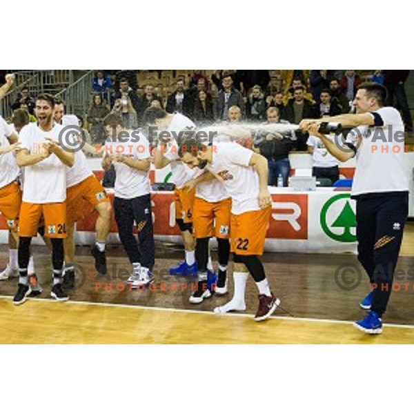 Sixt Primorska in action during Pokal Spar Final final basketball match between Sencur and SIXT Primorska, Tivoli, Ljubljana, Slovenia on February 18, 2018