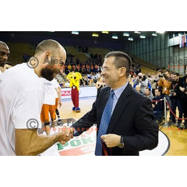 Nebojsa Joksimovic, Igor Marvin in action during Pokal Spar Final final basketball match between Sencur and SIXT Primorska, Tivoli, Ljubljana, Slovenia on February 18, 2018
