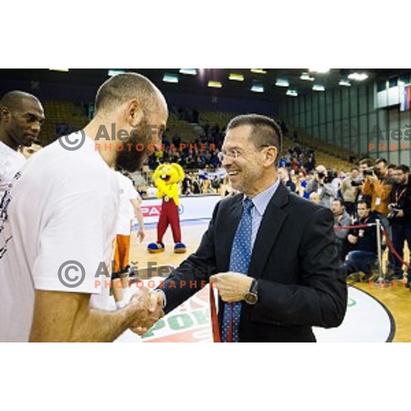 Nebojsa Joksimovic, Igor Marvin in action during Pokal Spar Final final basketball match between Sencur and SIXT Primorska, Tivoli, Ljubljana, Slovenia on February 18, 2018