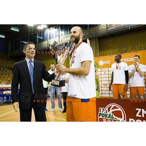 Nebojsa Joksimovic, Igor Marvin in action during Pokal Spar Final final basketball match between Sencur and SIXT Primorska, Tivoli, Ljubljana, Slovenia on February 18, 2018
