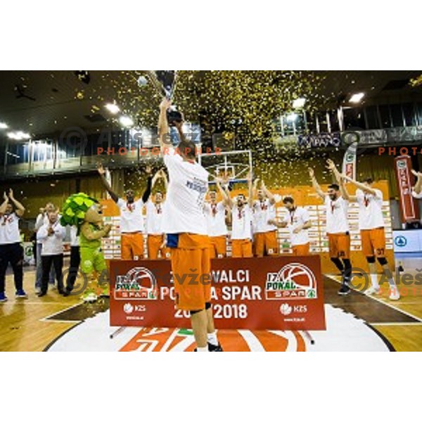 Sixt Primorska in action during Pokal Spar Final final basketball match between Sencur and SIXT Primorska, Tivoli, Ljubljana, Slovenia on February 18, 2018