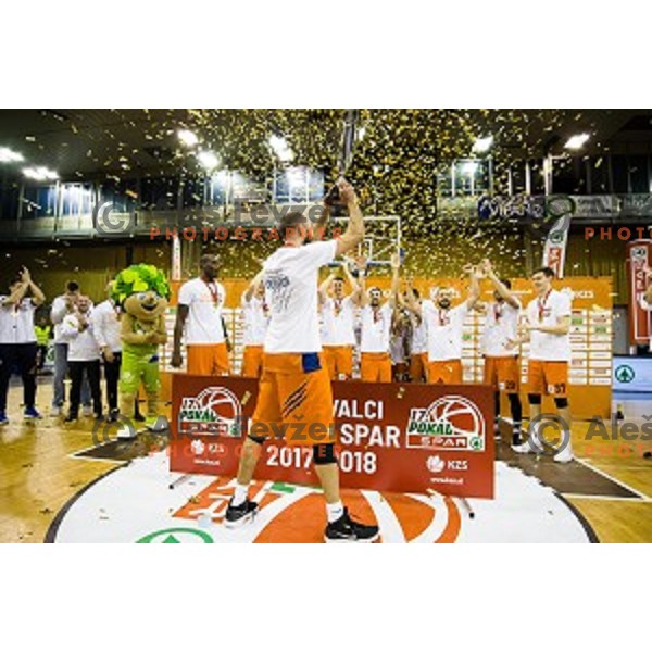 Sixt Primorska in action during Pokal Spar Final final basketball match between Sencur and SIXT Primorska, Tivoli, Ljubljana, Slovenia on February 18, 2018