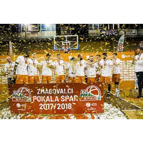 Sixt Primorska in action during Pokal Spar Final final basketball match between Sencur and SIXT Primorska, Tivoli, Ljubljana, Slovenia on February 18, 2018