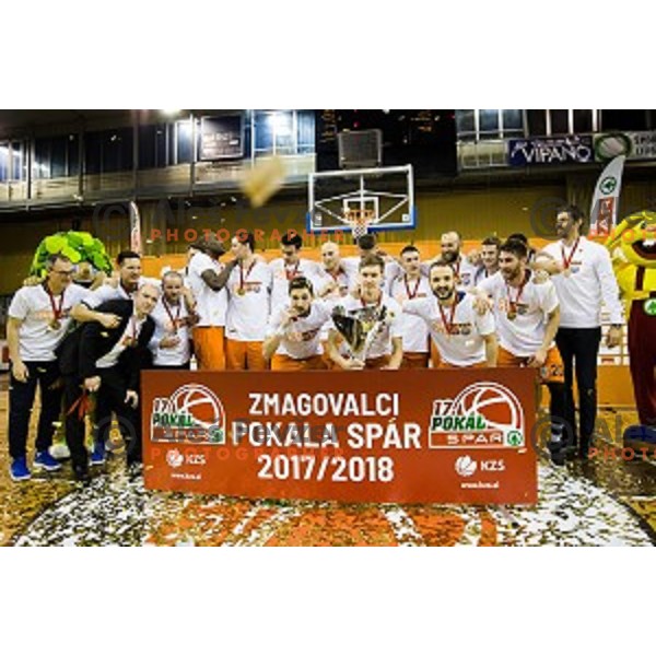 Sixt Primorska in action during Pokal Spar Final final basketball match between Sencur and SIXT Primorska, Tivoli, Ljubljana, Slovenia on February 18, 2018