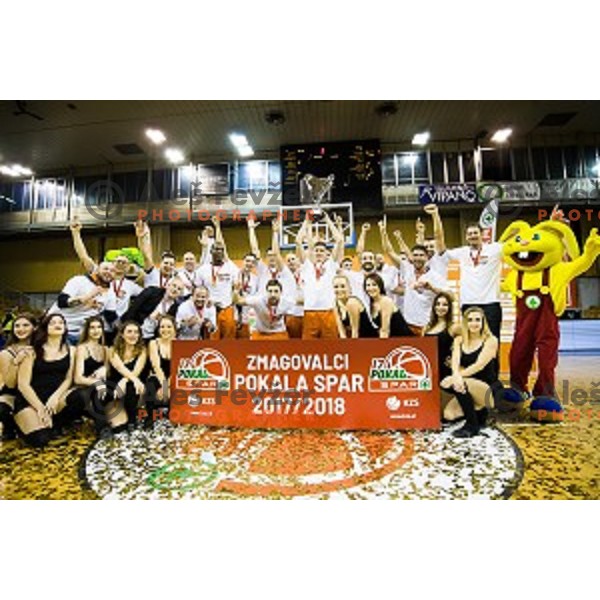 Sixt Primorska in action during Pokal Spar Final final basketball match between Sencur and SIXT Primorska, Tivoli, Ljubljana, Slovenia on February 18, 2018