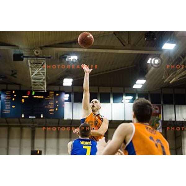 Mirko Mulalic in action during Pokal Spar Final final basketball match between Sencur and SIXT Primorska, Tivoli, Ljubljana, Slovenia on February 18, 2018