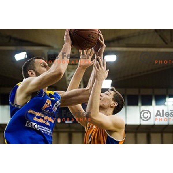 Smiljan Pavic in action during Pokal Spar Final final basketball match between Sencur and SIXT Primorska, Tivoli, Ljubljana, Slovenia on February 18, 2018