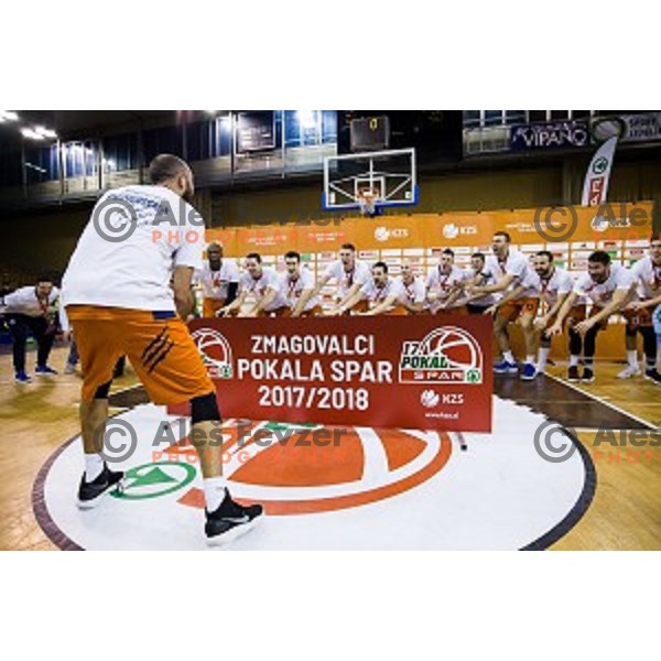 Sixt Primorska in action during Pokal Spar Final final basketball match between Sencur and SIXT Primorska, Tivoli, Ljubljana, Slovenia on February 18, 2018