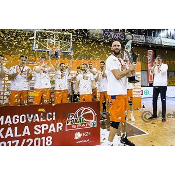 Sixt Primorska in action during Pokal Spar Final final basketball match between Sencur and SIXT Primorska, Tivoli, Ljubljana, Slovenia on February 18, 2018