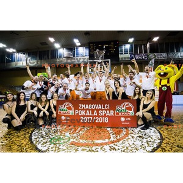Sixt Primorska in action during Pokal Spar Final final basketball match between Sencur and SIXT Primorska, Tivoli, Ljubljana, Slovenia on February 18, 2018