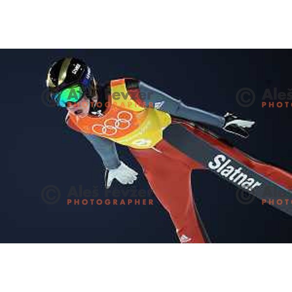 Tilen Bartol (SLO) at Ski jumping team competition on Large hill during PyeongChang 2018 Winter Olympic Games, South Korea on February 19, 2018
