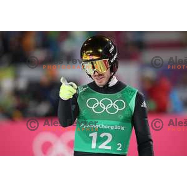 Andreas Stjernen (NOR) at Ski jumping team competition on Large hill during PyeongChang 2018 Winter Olympic Games, South Korea on February 19, 2018