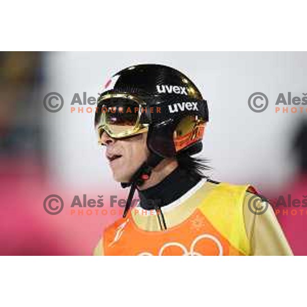Noriaki Kasai (JPN) at Ski jumping team competition on Large hill during PyeongChang 2018 Winter Olympic Games, South Korea on February 19, 2018