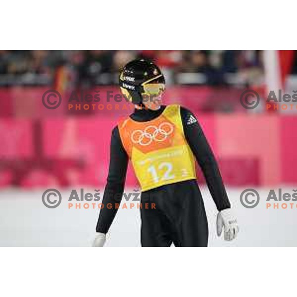 Andre Johann Forfang (NOR) at Ski jumping team competition on Large hill during PyeongChang 2018 Winter Olympic Games, South Korea on February 19, 2018