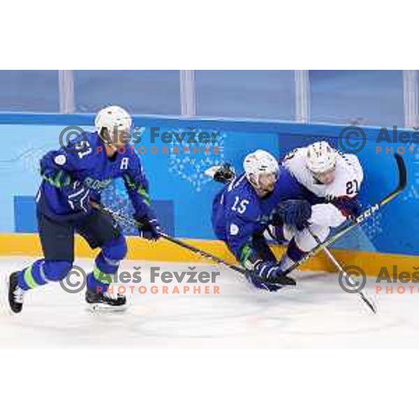 Mitja Robar in action at Olympic ice hockey tournament match between Slovenia and Norway during PyeongChang 2018 Winter Olympic Games, South Korea on February 20, 2018