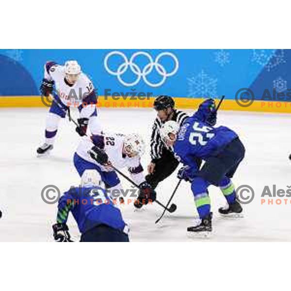Jan Urbas in action at Olympic ice hockey tournament match between Slovenia and Norway during PyeongChang 2018 Winter Olympic Games, South Korea on February 20, 2018