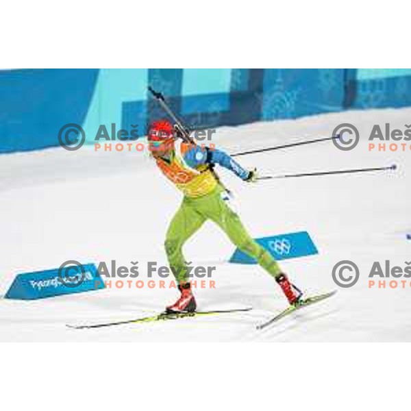 Klemen Bauer (SLO) competes in Biathlon Mix relay at Alpensia Biathlon Centre during PyeongChang 2018 Winter Olympic Games, South Korea on February 20, 2018