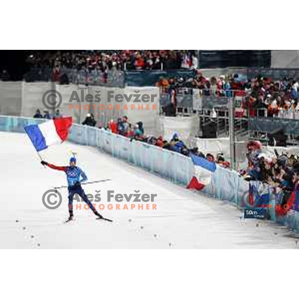 Martin Fourcade (FRA) wins gold medal in Biathlon Mix relay at Alpensia Biathlon Centre during PyeongChang 2018 Winter Olympic Games, South Korea on February 20, 2018