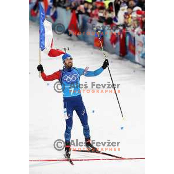 Martin Fourcade (FRA) wins gold medal in Biathlon Mix relay at Alpensia Biathlon Centre during PyeongChang 2018 Winter Olympic Games, South Korea on February 20, 2018