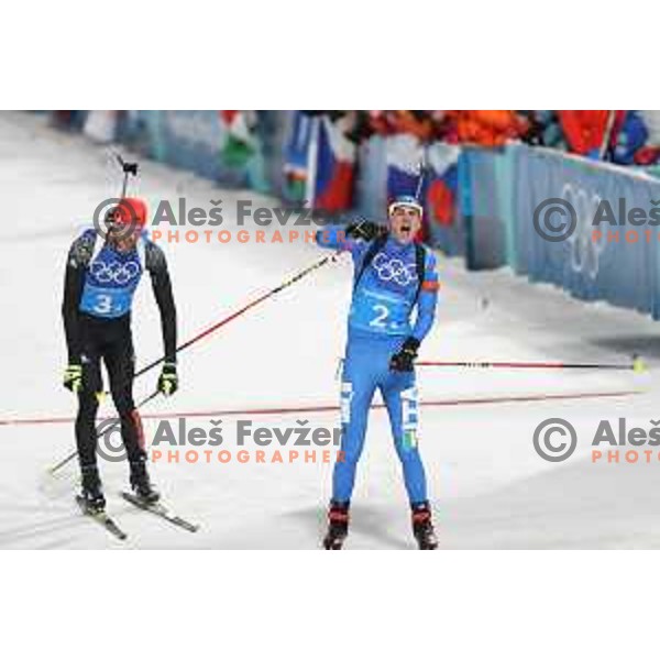 Dominik Windisch (ITA) wins bronze medal for Italy in Biathlon Mix relay at Alpensia Biathlon Centre during PyeongChang 2018 Winter Olympic Games, South Korea on February 20, 2018