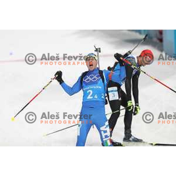 Dominik Windisch (ITA) wins bronze medal for Italy in Biathlon Mix relay at Alpensia Biathlon Centre during PyeongChang 2018 Winter Olympic Games, South Korea on February 20, 2018