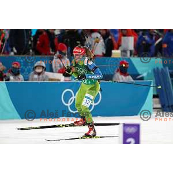 Anja Erzen (SLO) competes in Biathlon Mix relay at Alpensia Biathlon Centre during PyeongChang 2018 Winter Olympic Games, South Korea on February 20, 2018