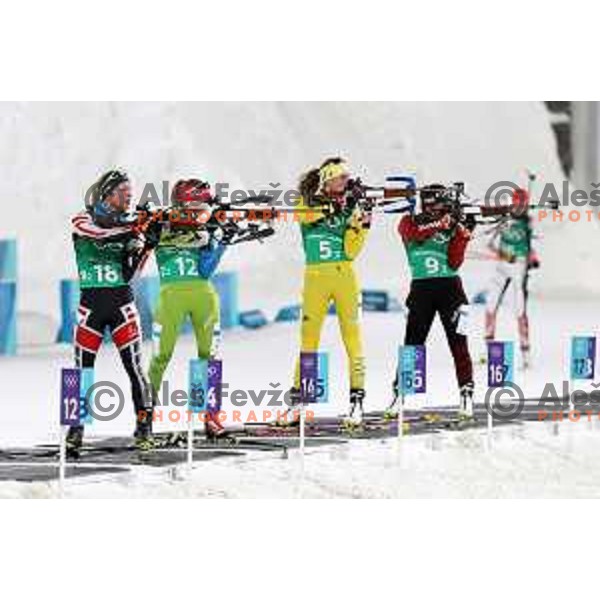 Anja Erzen (SLO) competes in Biathlon Mix relay at Alpensia Biathlon Centre during PyeongChang 2018 Winter Olympic Games, South Korea on February 20, 2018