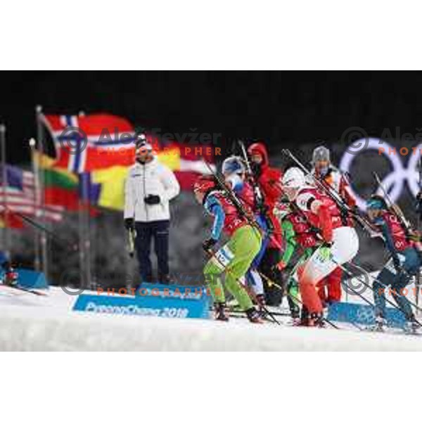 Urska Poje (SLO) competes in Biathlon Mix relay at Alpensia Biathlon Centre during PyeongChang 2018 Winter Olympic Games, South Korea on February 20, 2018