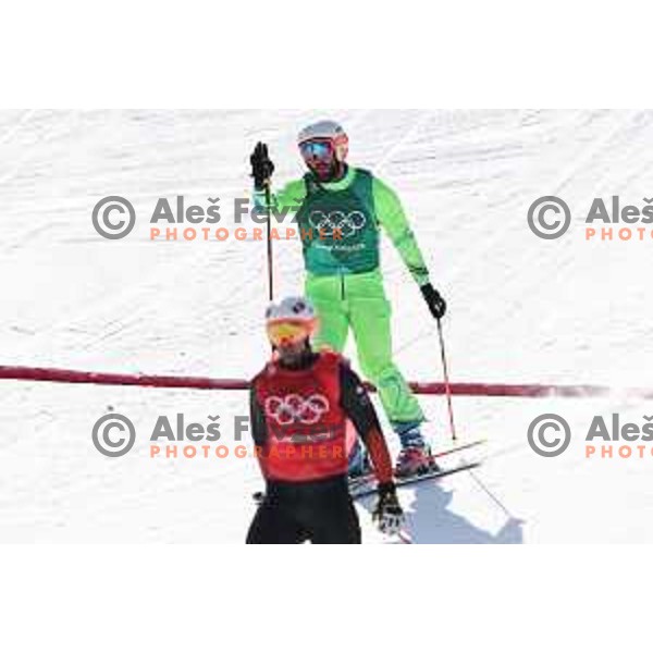 Filip Flisar (SLO) skiing in 1/4 finals of Men\'s Ski Cross at Phoenix Snow park during PyeongChang 2018 Winter Olympic Games, South Korea on February 21, 2018