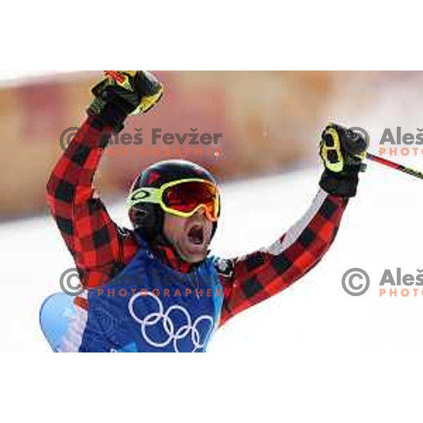 Brady Leman (CAN), Olympic champion in Men\'s Ski Cross at Phoenix Snow park during PyeongChang 2018 Winter Olympic Games, South Korea on February 21, 2018