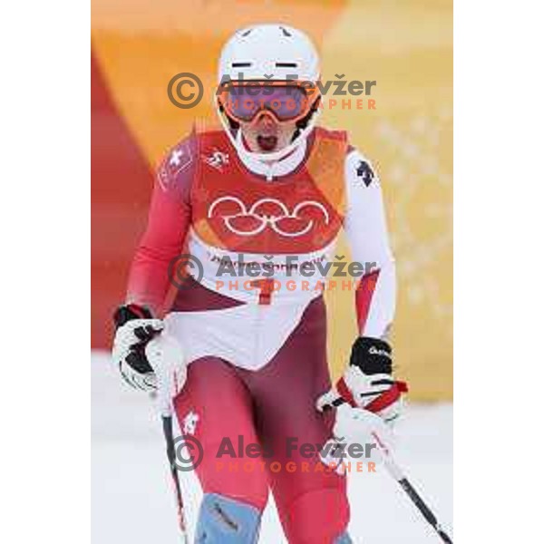 Michelle Gisin (SUI), Olympic gold medalist in Ladies Alpine Combined at Jeongseon Alpine Centre during PyeongChang 2018 Winter Olympic Games, South Korea on February 22, 2018