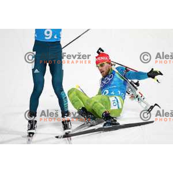 Lenart Oblak (SLO) competes in Biathlon Men\'s Relay at Alpensia Biathlon Centre during PyeongChang 2018 Winter Olympic Games, South Korea on February 23, 2018
