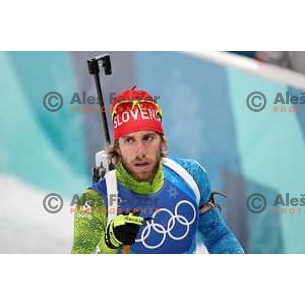 Lenart Oblak (SLO) competes in Biathlon Men\'s Relay at Alpensia Biathlon Centre during PyeongChang 2018 Winter Olympic Games, South Korea on February 23, 2018