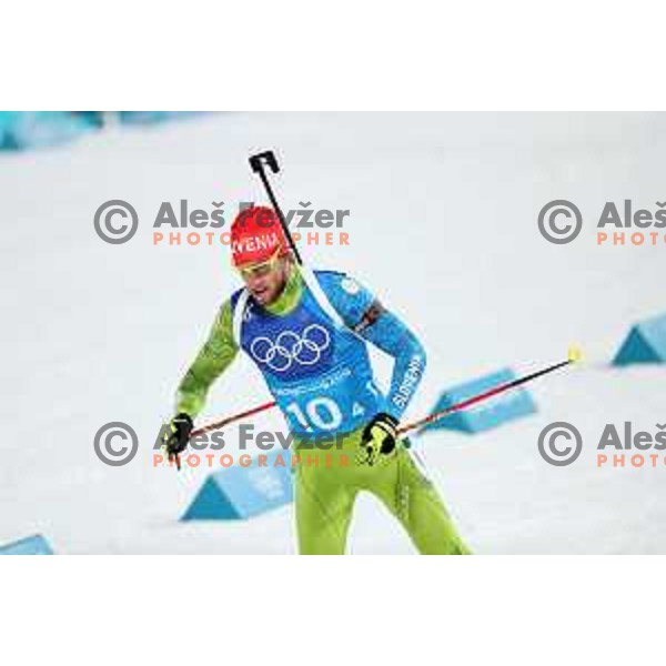 Lenart Oblak (SLO) competes in Biathlon Men\'s Relay at Alpensia Biathlon Centre during PyeongChang 2018 Winter Olympic Games, South Korea on February 23, 2018