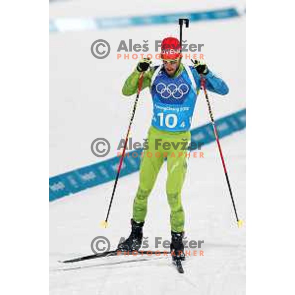 Lenart Oblak (SLO) competes in Biathlon Men\'s Relay at Alpensia Biathlon Centre during PyeongChang 2018 Winter Olympic Games, South Korea on February 23, 2018