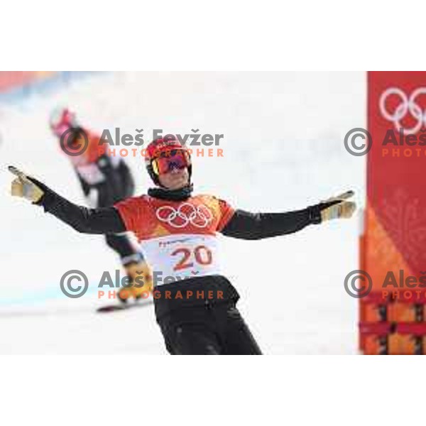 Zan Kosir (SLO) , Olympic bronze medalist of Snowboard Men\'s Parallel Giant Slalom at Phoenix Snow park during PyeongChang 2018 Winter Olympic Games, South Korea on February 24, 2018