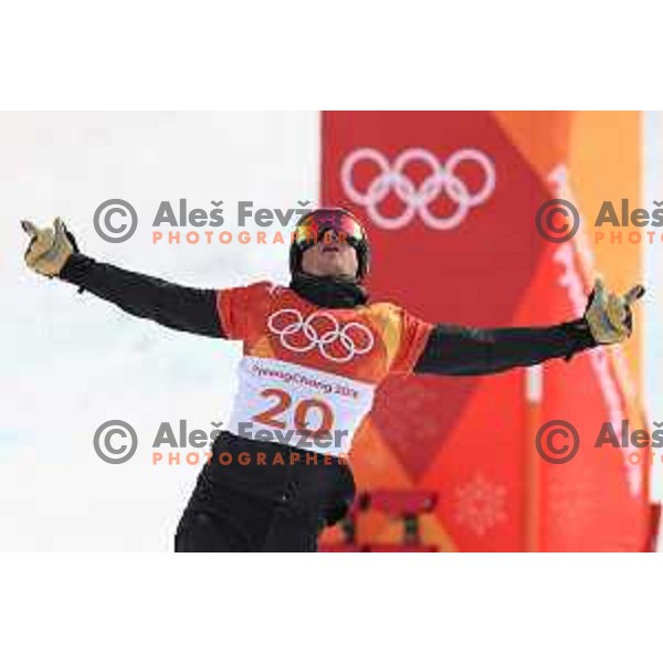 Zan Kosir (SLO) , Olympic bronze medalist of Snowboard Men\'s Parallel Giant Slalom at Phoenix Snow park during PyeongChang 2018 Winter Olympic Games, South Korea on February 24, 2018