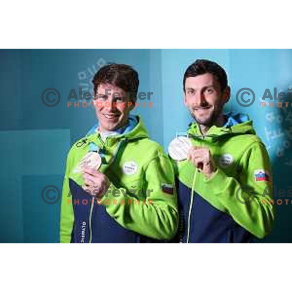 Zan Kosir (SLO) , Olympic bronze medalist of Snowboard Men\'s Parallel Giant Slalom at PyeongChang 2018 Winter Olympic Games, South Korea on February 24, 2018
