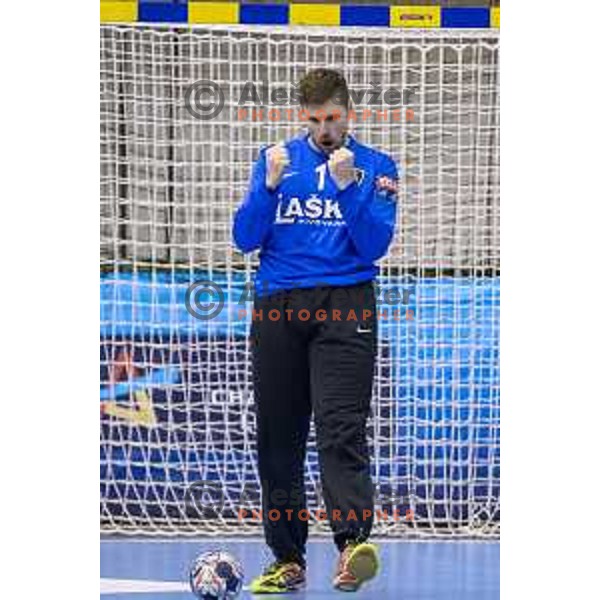 Celje’s Urban Lesjak (1) reacting during EHF Champions League match between Celje PL and Aalborg, in Arena Zlatorog, Celje, on February 24, 2018