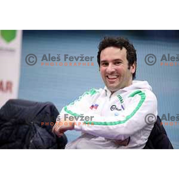 Bojan Tokic (SLO) during table tennis match between Slovenia and Belgium at Otocec Sports Centre, Slovenia on February 27, 2018