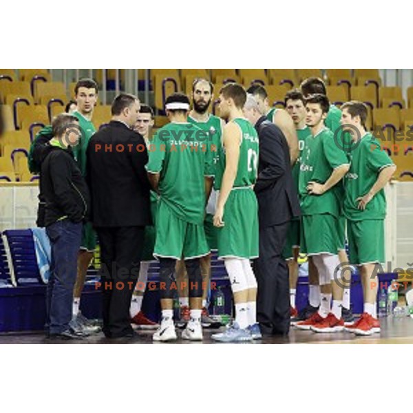 Milos Miljkovic of Zlatorog during Nova KBM league basketball match between Ilirija and Zlatorog Lasko in Tivoli Hall, Ljubljana, Slovenia on February 4, 2018