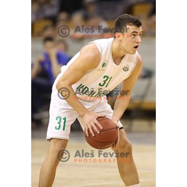 Zan Mark Sisko of Ilirija action during Nova KBM league basketball match between Ilirija and Zlatorog Lasko in Tivoli Hall, Ljubljana, Slovenia on February 4, 2018