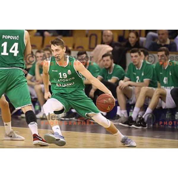 Rene Grdadolnik of Zlatorog during Nova KBM league basketball match between Ilirija and Zlatorog Lasko in Tivoli Hall, Ljubljana, Slovenia on February 4, 2018