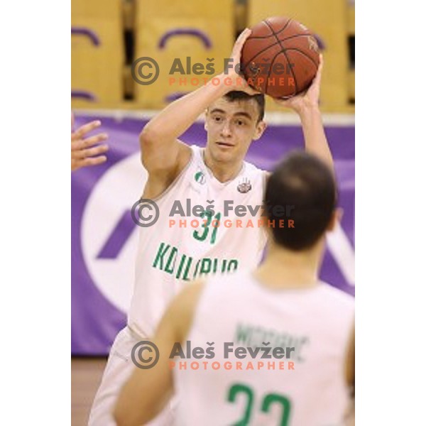 Zan Mark Sisko of Ilirija action during Nova KBM league basketball match between Ilirija and Zlatorog Lasko in Tivoli Hall, Ljubljana, Slovenia on February 4, 2018