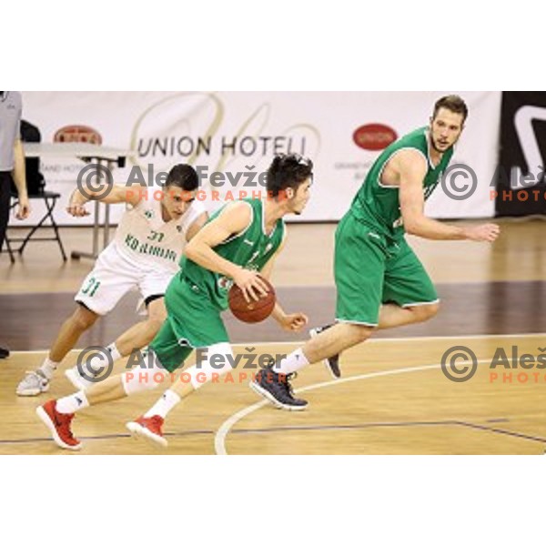 Zan Vodiskar of Zlatorog during Nova KBM league basketball match between Ilirija and Zlatorog Lasko in Tivoli Hall, Ljubljana, Slovenia on February 4, 2018