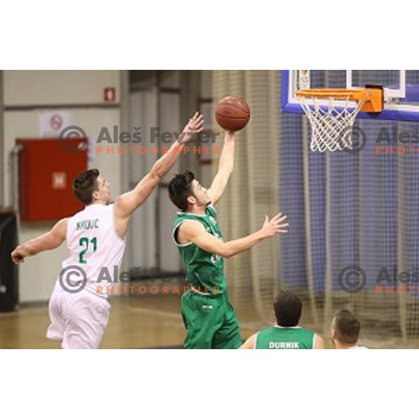 Zan Vodiskar of Zlatorog during Nova KBM league basketball match between Ilirija and Zlatorog Lasko in Tivoli Hall, Ljubljana, Slovenia on February 4, 2018