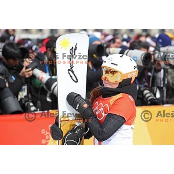 Gloria Kotnik competes in Snowboard Women\'s Parallel Giant Slalom at Phoenix Snow park during PyeongChang 2018 Winter Olympic Games, South Korea on February 24, 2018