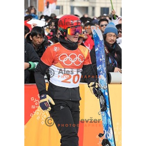 Zan Kosir (SLO), Olympic bronze medalist of Snowboard Men\'s Parallel Giant Slalom at PyeongChang 2018 Winter Olympic Games, South Korea on February 24, 2018