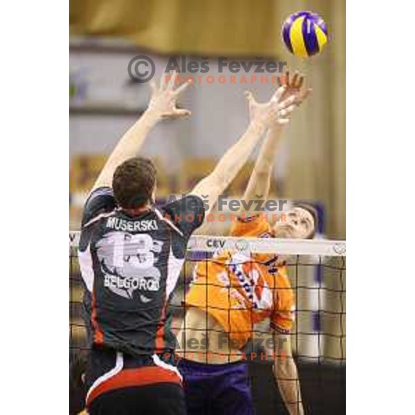 of ACH Volley in action during quarter-final of CEV Cup match between ACH Volley (Slovenia) and Belogorie Belgorod in Tivoli Hall, Ljubljana on March 1, 2018