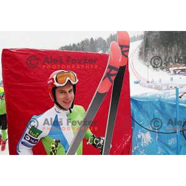 Zan Kranjec (SLO) during course training at Vitranc slope before AUDI FIS World Cup races in Kranjska gora, Slovenia on March 2, 2018